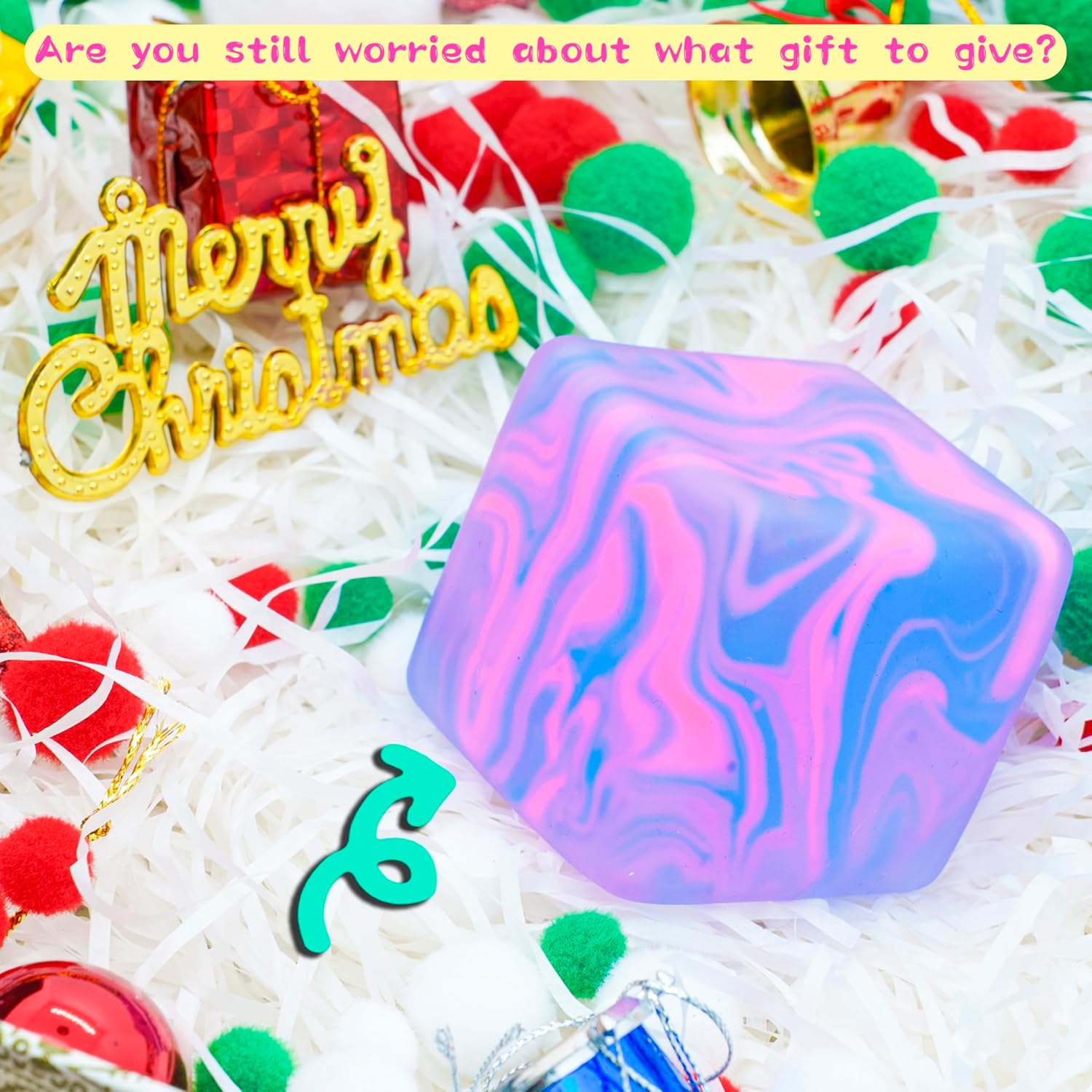 Squishy Sensory Fidget Toys Stress Cube. Gel Filled Stretchy Stress Balls for Kids Adults. Soft Ice Cube Sugar Ball for Boys Girls. Slow Rising Squishies Squeeze Balls Anxiety Relief for Autism. Gifts - Image 5